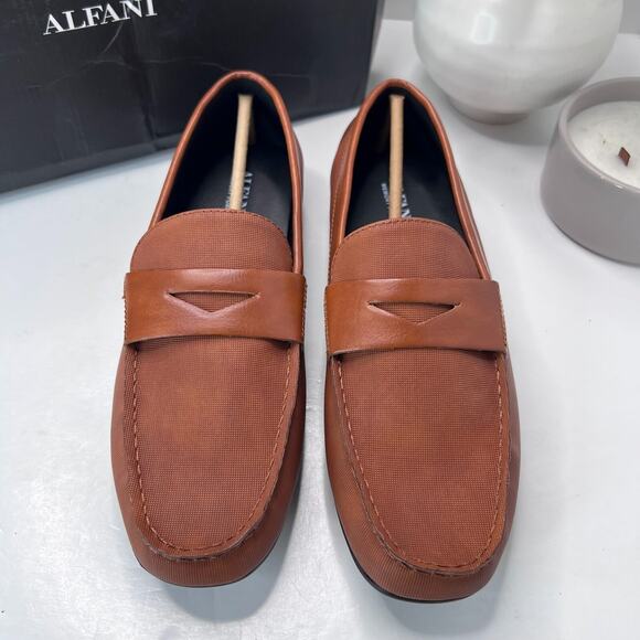 Alfani Iker Penny Driving Loafers Tan Slip On Shoes 100120994 Men's US 9.5 M NWB - Picture 5 of 10